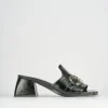 Ciabatte tacco 5cm pelle nero
