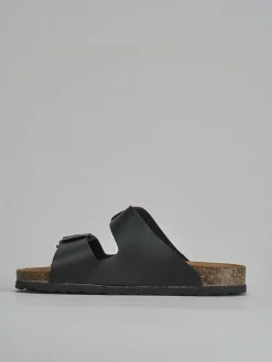 Ciabatte tacco 1cm pelle nero