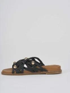 Ciabatte tacco 1cm pelle nero