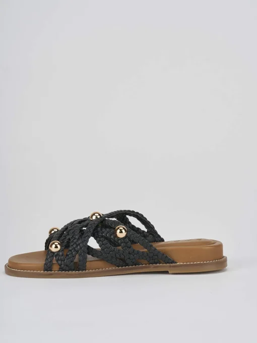 Ciabatte tacco 1cm pelle nero