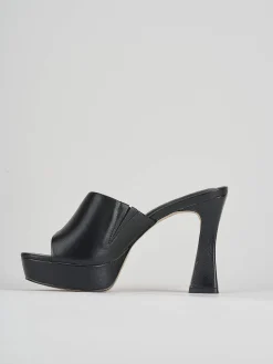 Ciabatte tacco 11cm pelle nero