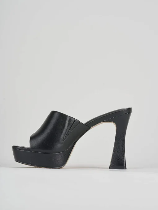 Ciabatte tacco 11cm pelle nero