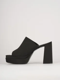 Ciabatte tacco 10cm pelle nero
