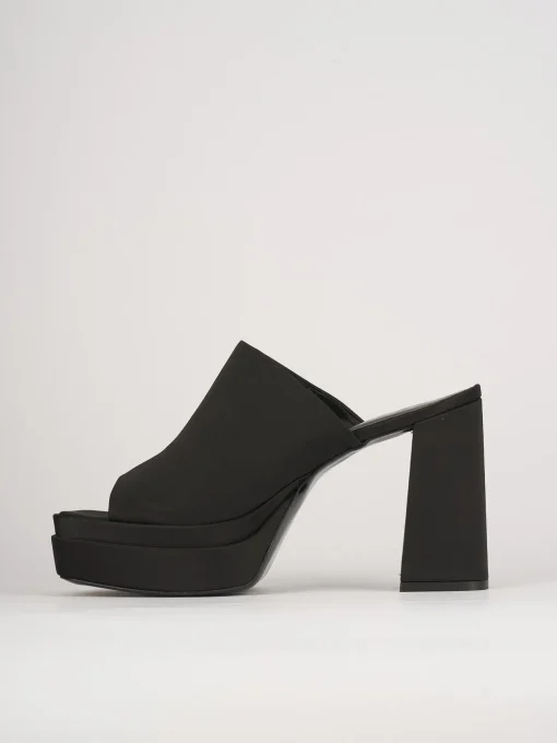 Ciabatte tacco 10cm pelle nero
