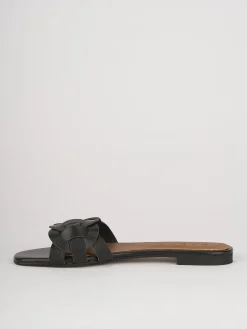 Ciabatte tacco 1cm pelle nero