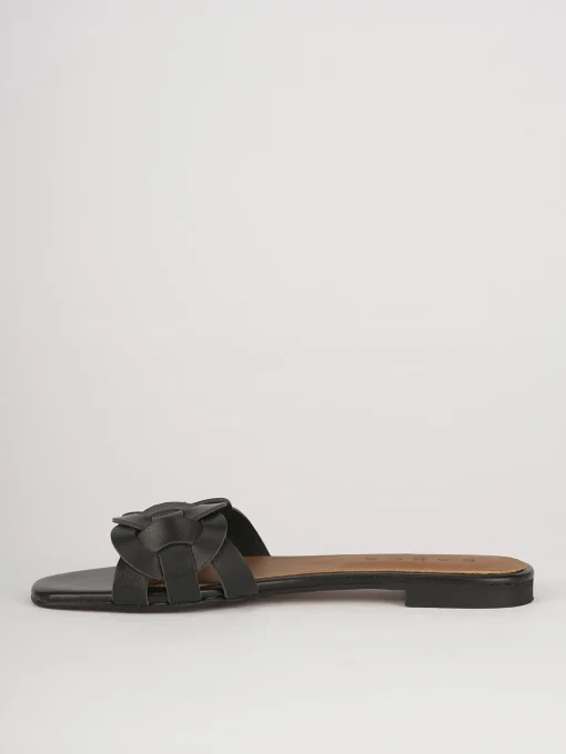 Ciabatte tacco 1cm pelle nero