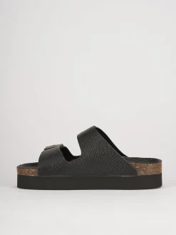 Ciabatte tacco 2cm pelle nero