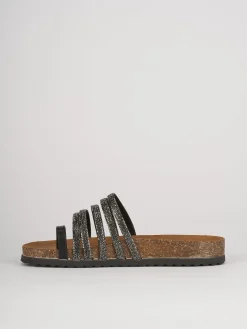Ciabatte tacco 1cm pelle nero