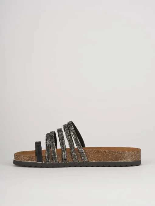 Ciabatte tacco 1cm pelle nero