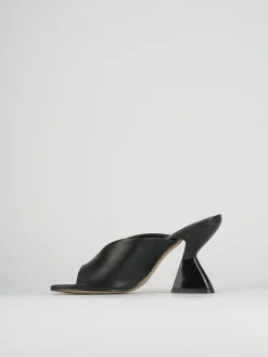 Ciabatte tacco 10cm pelle nero