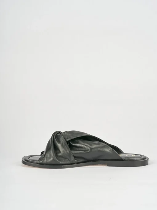 Ciabatte tacco 1cm pelle nero
