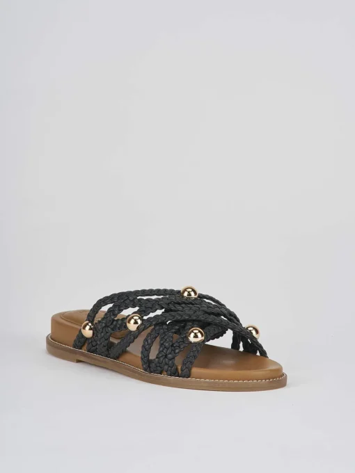 Ciabatte tacco 1cm pelle nero