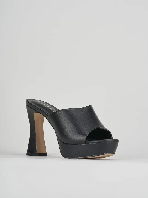 Ciabatte tacco 11cm pelle nero