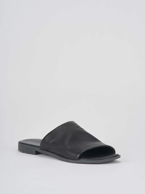 Ciabatte tacco 1cm pelle nero