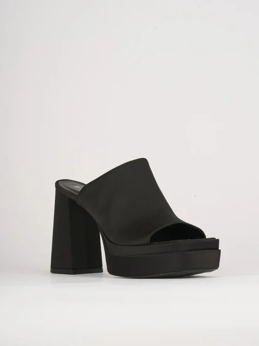 Ciabatte tacco 10cm pelle nero