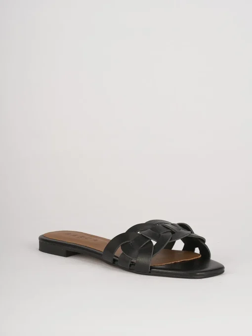 Ciabatte tacco 1cm pelle nero