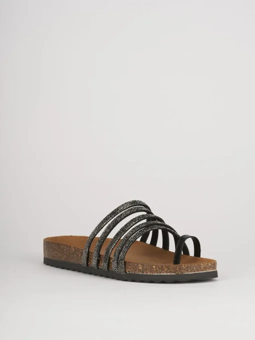 Ciabatte tacco 1cm pelle nero