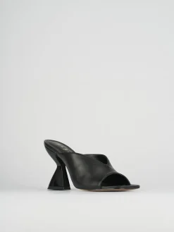 Ciabatte tacco 10cm pelle nero