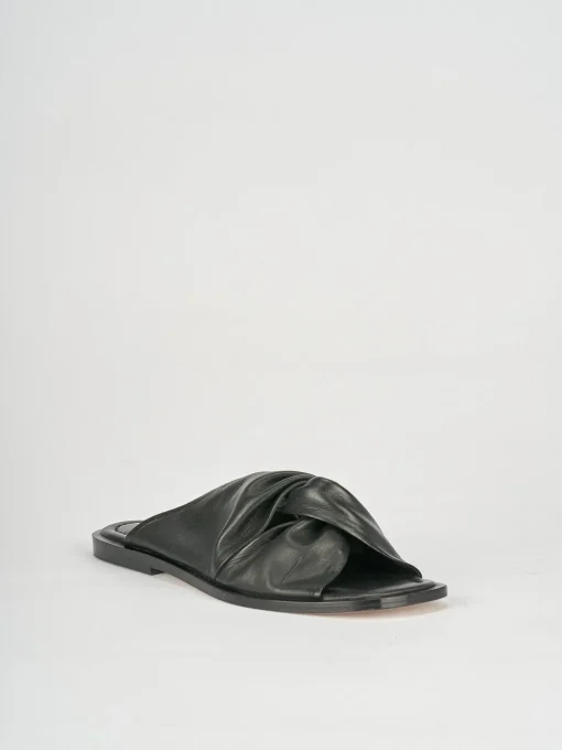 Ciabatte tacco 1cm pelle nero