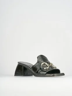 Ciabatte tacco 5cm pelle nero