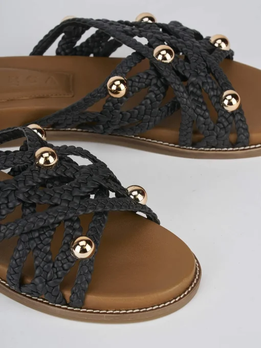 Ciabatte tacco 1cm pelle nero