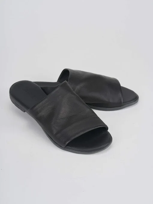 Ciabatte tacco 1cm pelle nero