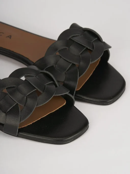 Ciabatte tacco 1cm pelle nero