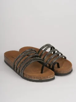 Ciabatte tacco 1cm pelle nero