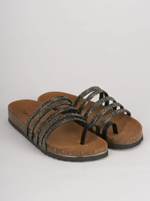 Ciabatte tacco 1cm pelle nero