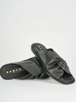 Ciabatte tacco 1cm pelle nero