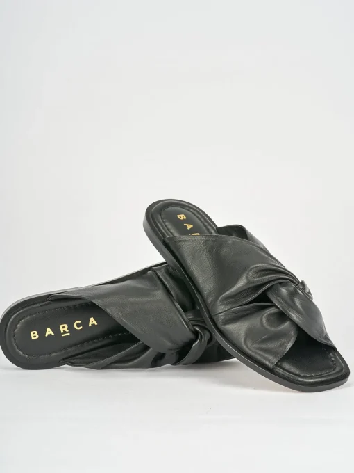 Ciabatte tacco 1cm pelle nero