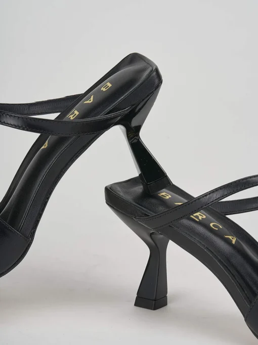 Ciabatte tacco 6cm pelle nero