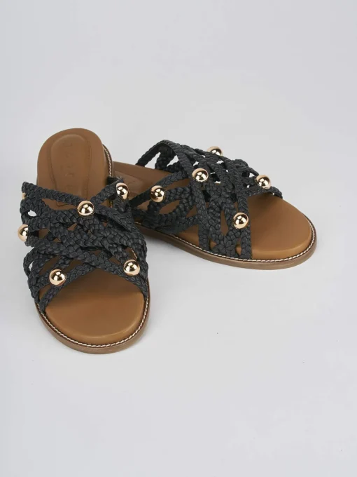 Ciabatte tacco 1cm pelle nero