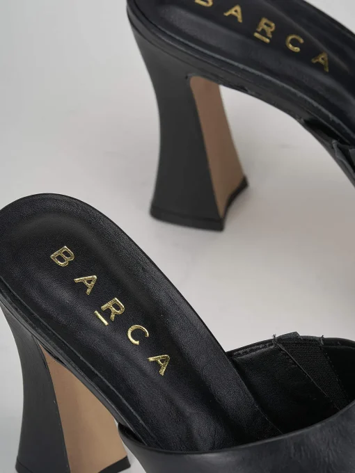 Ciabatte tacco 11cm pelle nero