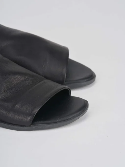 Ciabatte tacco 1cm pelle nero