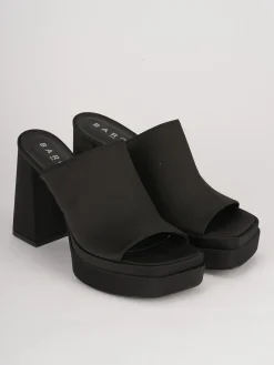 Ciabatte tacco 10cm pelle nero