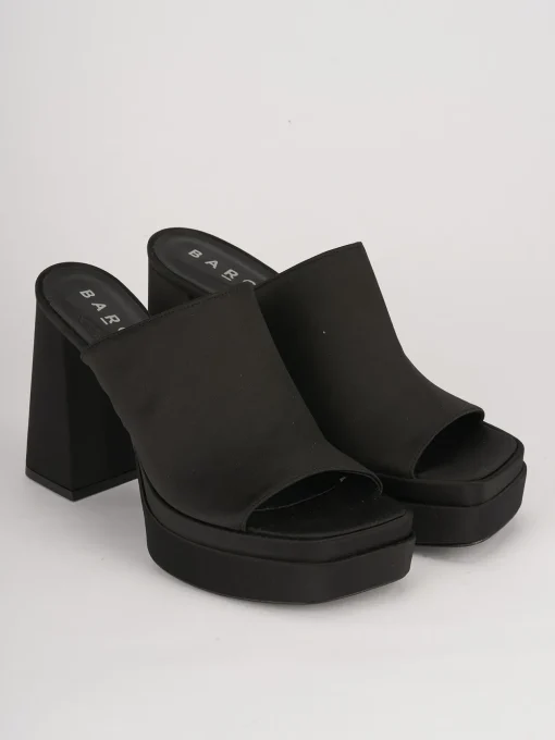 Ciabatte tacco 10cm pelle nero