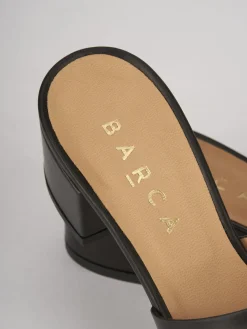 Ciabatte tacco 5cm pelle nero