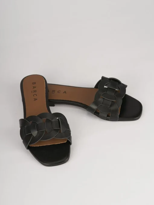 Ciabatte tacco 1cm pelle nero