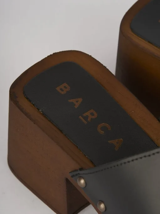Ciabatte tacco 5cm pelle nero