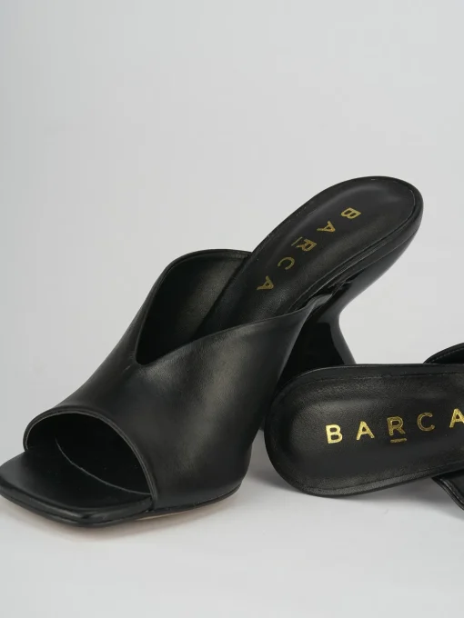 Ciabatte tacco 10cm pelle nero