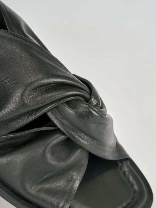 Ciabatte tacco 1cm pelle nero