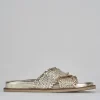 Ciabatte tacco 1cm pelle oro