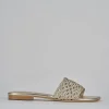 Ciabatte tacco 1cm pelle oro