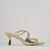 Ciabatte tacco 6cm pelle oro