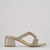 Ciabatte tacco 5cm pelle oro