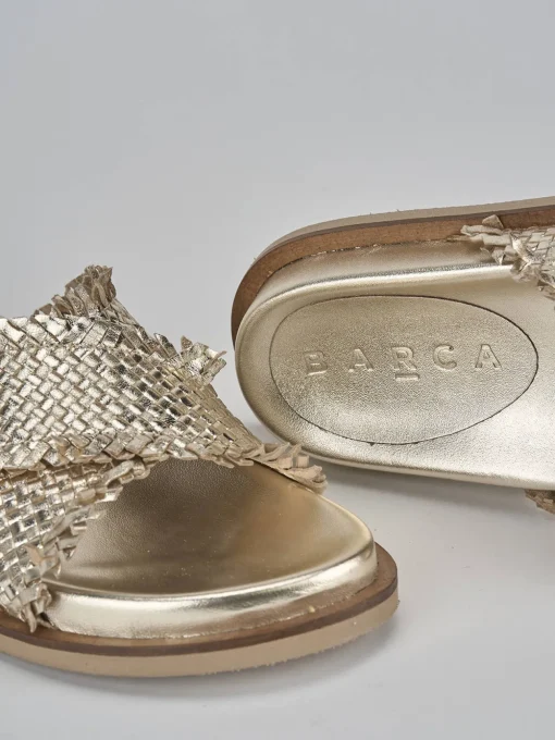 Ciabatte tacco 1cm pelle oro