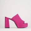 Ciabatte tacco 10cm pelle rosa