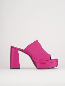 Ciabatte tacco 10cm pelle rosa