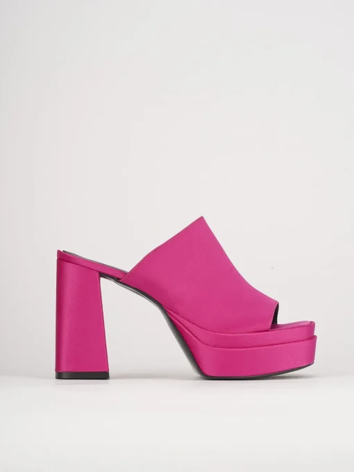 Ciabatte tacco 10cm pelle rosa